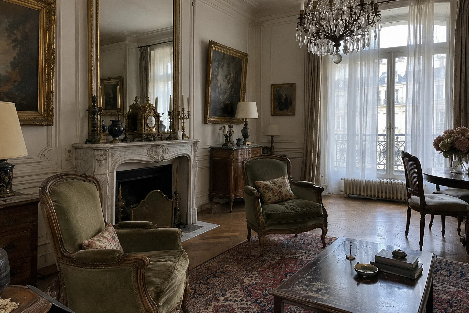 Salon ancien à Paris